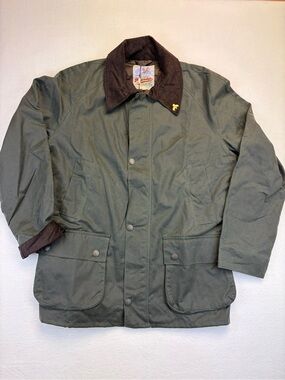NWT John Partridge England Waxed Heathland Jacket Green Men's M Zip Snap Sage